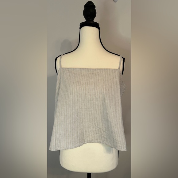 Z Supply Tops - NWT Z Supply Ballast Casita Stripe Tank Sandstone Crop Women's Size Large Cotton